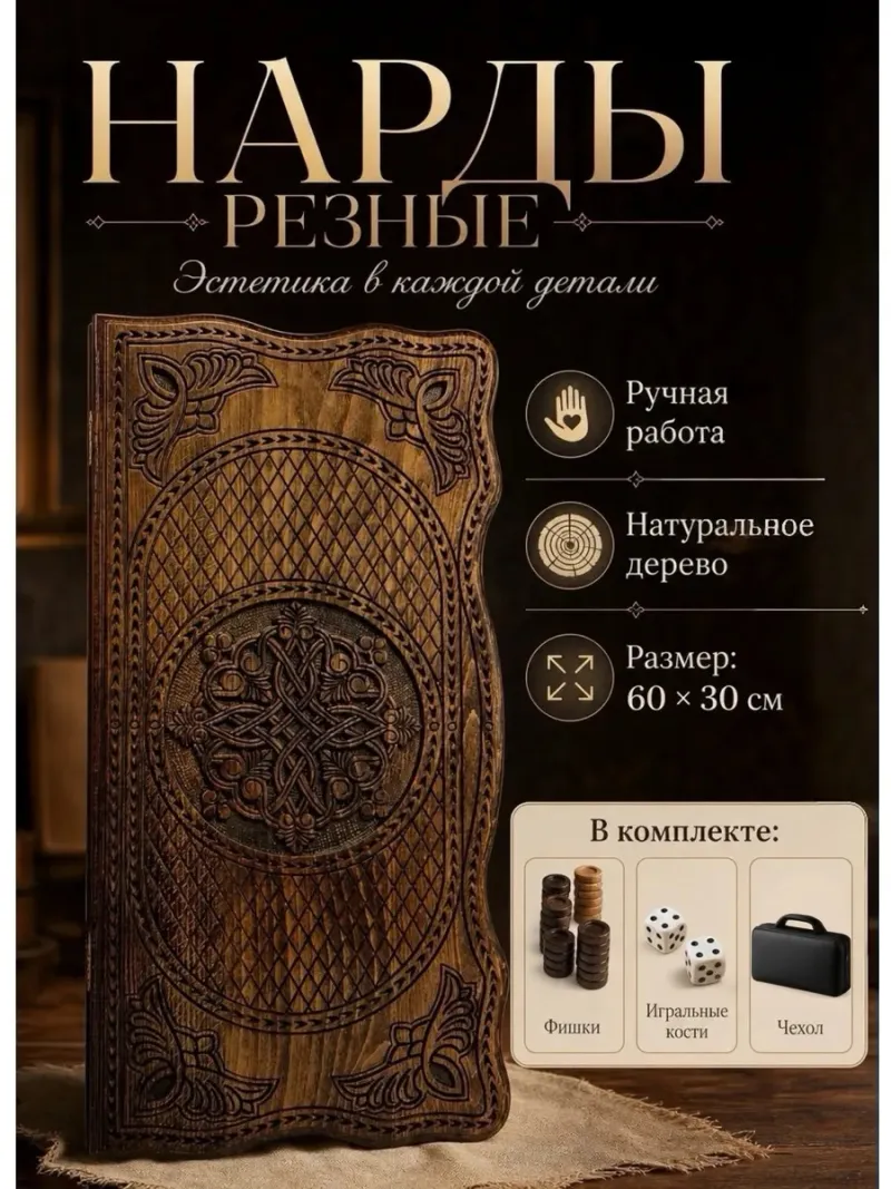 Нарды деревянные большие подарочные